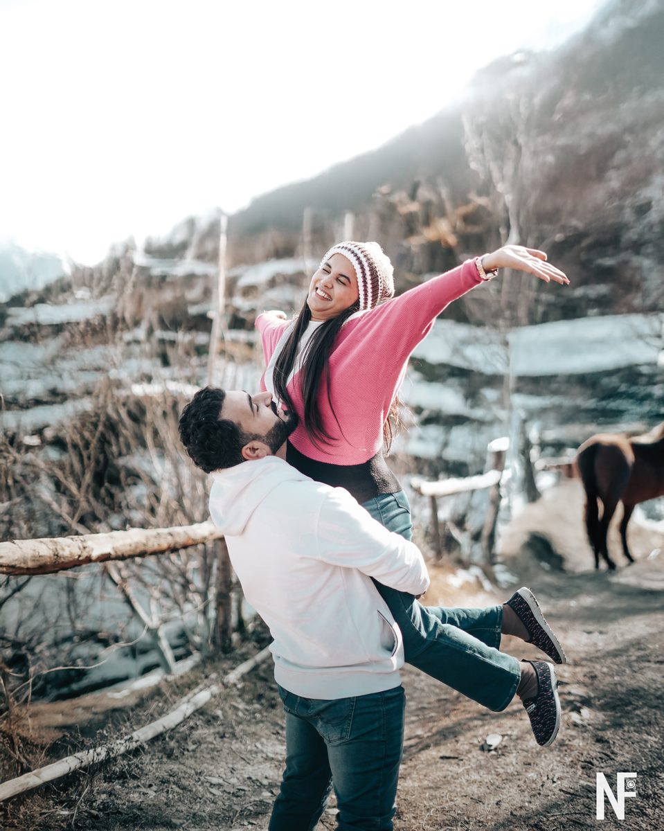 Pre-wedding shoot in pine forest